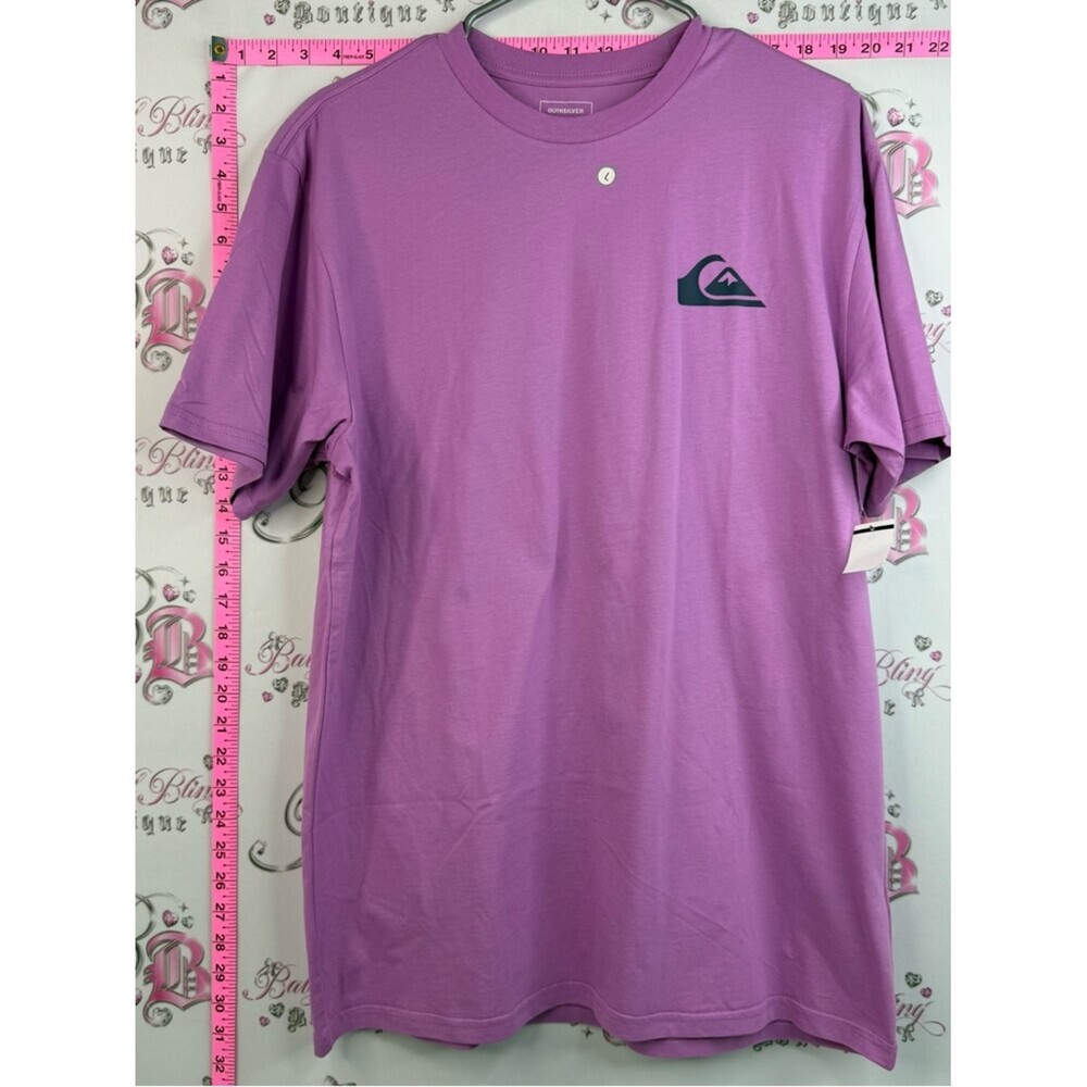 Quiksilver T-shirt purple black logo Short Sleeve Logo Tee - Lavender NEW